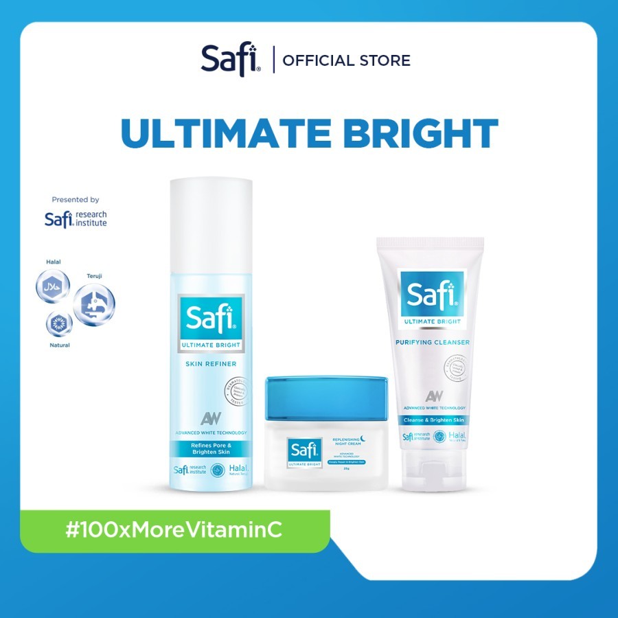 SAFI - Ultimate Bright - Night Essential Pack (Cleanser,Toner & Cream)