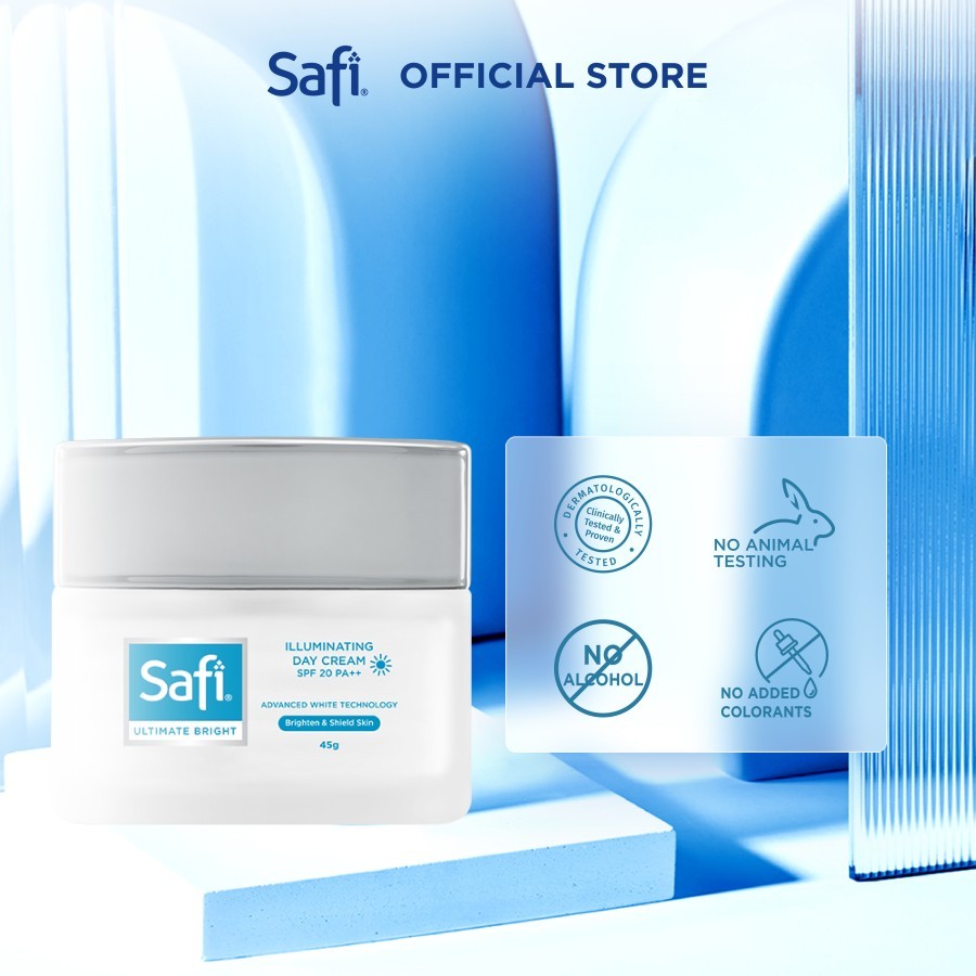 SAFI - Ultimate Bright - Bright Package - Paket Mencerahkan Wajah (2in1 Cleanser, Toner, Day & NightCream 45gr)