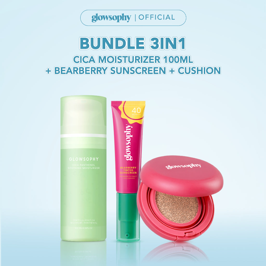 Glowsophy Bundle 3in1 Complexion Essentials Sunscreen + Moisturizer + Cushion