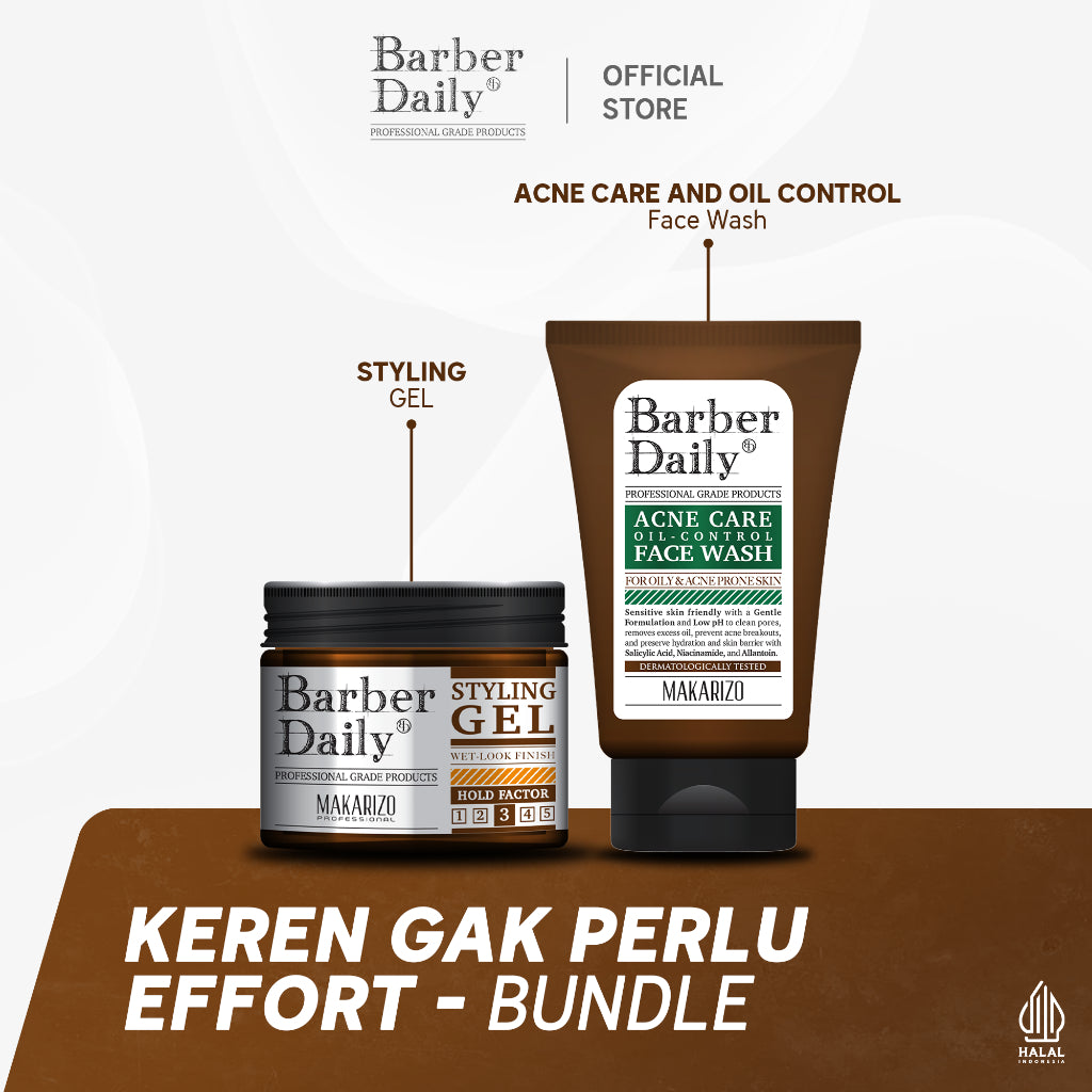 Makarizo Barber Daily Beta Style Duo - Styling Gel + Face Wash