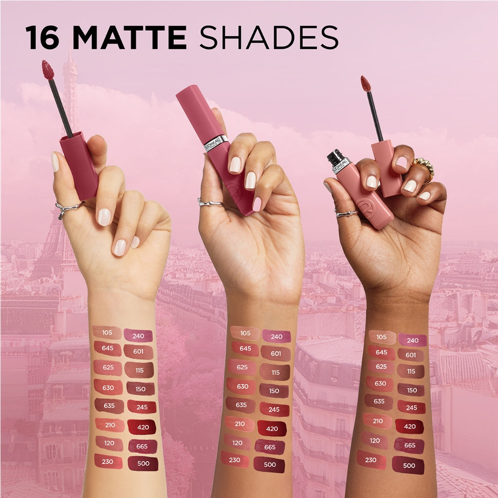 L’Oreal Paris Infallible Matte Resistance Liquid Lipstick for 16H Long Lasting Matte Lips, Transfer Proof, Smudge Proof, Longwear Hydrating Comfort