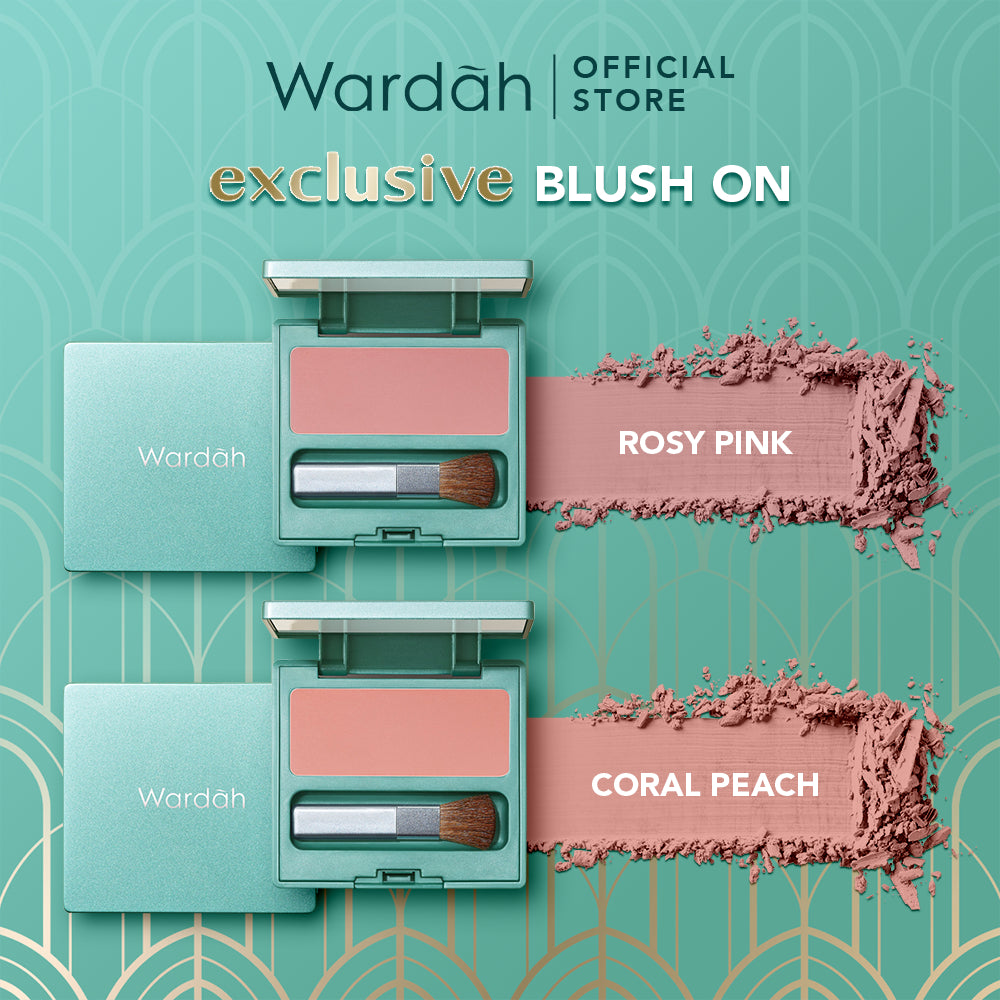 WARDAH Exclusive Blush On - Warna Intense dan Tahan Lama - Tekstur Smooth Silky Mudah Digunakan - Hasil Natural dan Berkilau - Tersedia dalam 2 Warna - Makeup