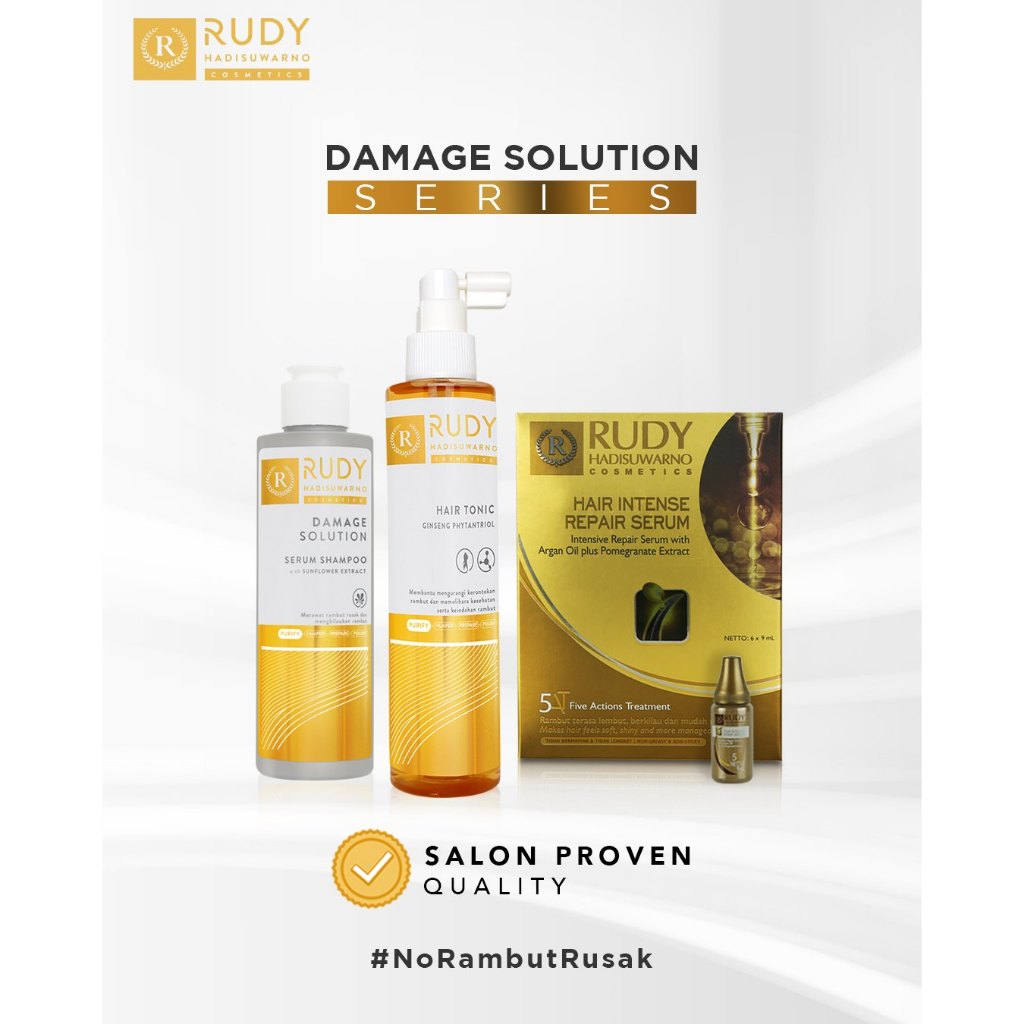 [2 PCS] Rudy Hadisuwarno Damage Solution Serum Shampoo 200 ml