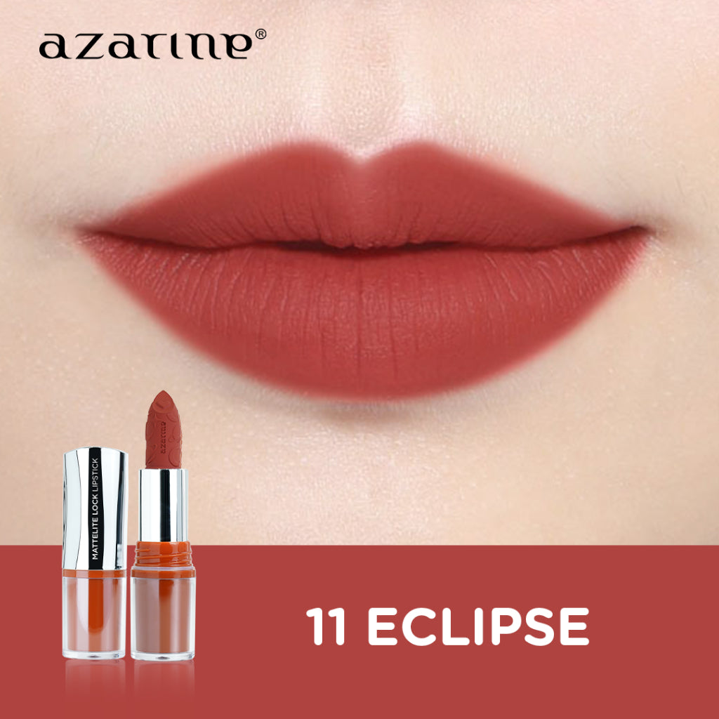 Azarine Shiny Galactic Mattelite Kit [2 PCS] Lipstick Matte with Pigmented Color Lightweight Transferproof Smugeproof Galactic Shine + Lip Gloss Hydrating Plumpy Effect Glittery Look Tahan Lama