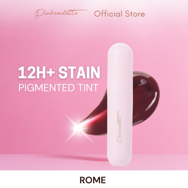 Jolly Tint PinkRoulette - Lip Tint Stain with Serum | Liptint Pigmented, Liptint Tahan Lama up to 12 Jam | Liptint PinkRoulette