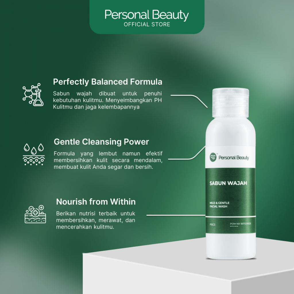 Personal Beauty Sabun wajah Mild & Gentle Facial Wash Mencerahkan Wajah Secara Maksimal
