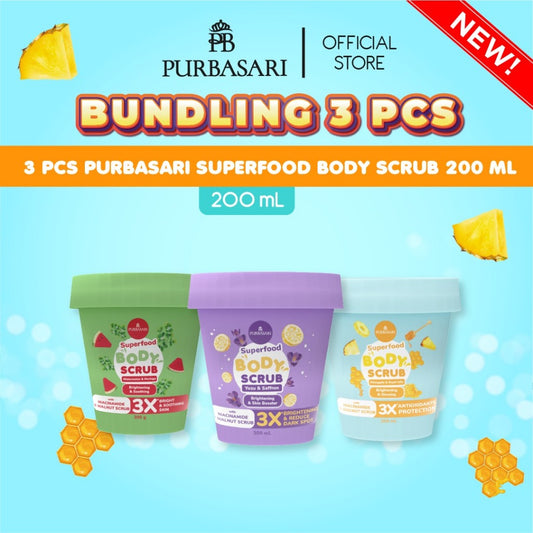 [3pcs] Purbasari Superfood Body Scrub Series / lulur Pencerah