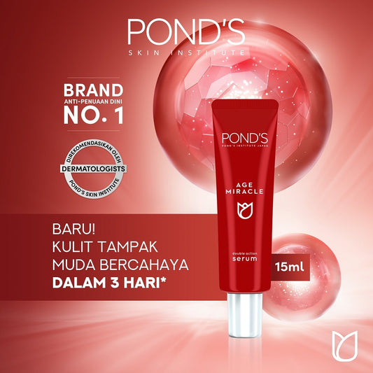 Ponds Age Miracle Serum Wajah Anti Aging +Glowing Serum With Retinol&Niacinamide 15Ml