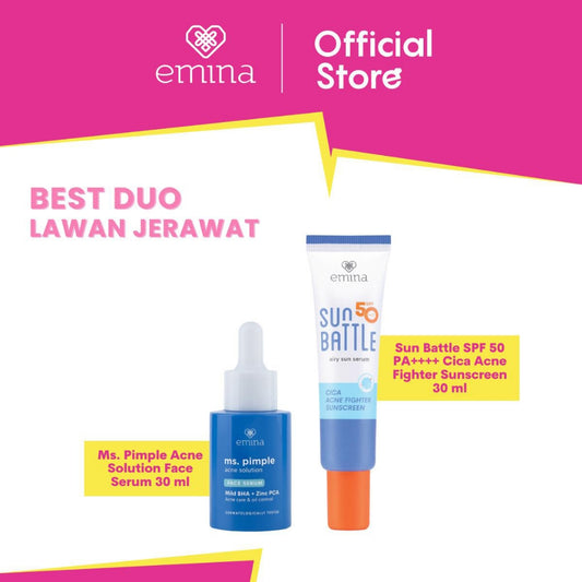 Emina Best Duo Lawan Jerawat - Serum dan Sunscreen Lawan Jerawat