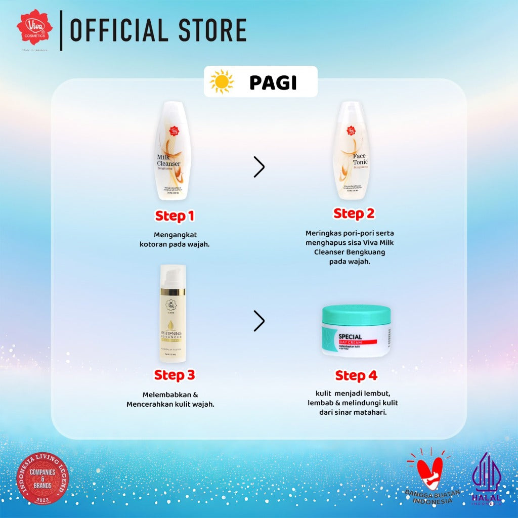 [PROMO] Paket Whitening VIT C ACTIVE Daycare with NIACINAMIDE & UV FILTER (isi 4 item)