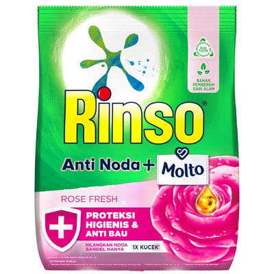 RINSO ANTI NODA DETERGENT BUBUK 400GRAM / 700 GRAM / ROSE / PEACH / PARFUME ESSENCE
