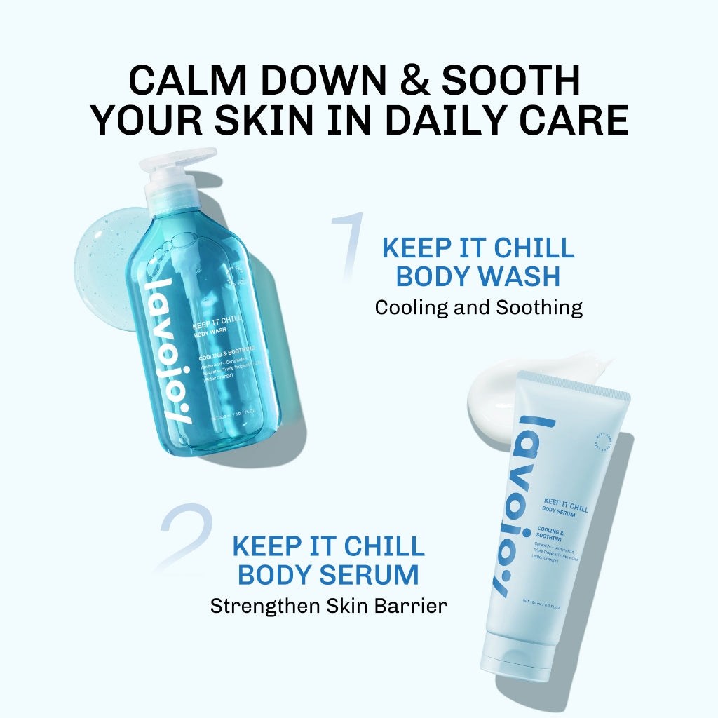 Lavojoy Keep It Chill Body Wash 300ml | Calm Down And Hydrate Skin | Sabun Mandi Cair | Sensasi Dingin | Menenangkan Kulit | Memperkuat Skin Barrier | Ceramide + Centella Asiatica + Mint Extracts