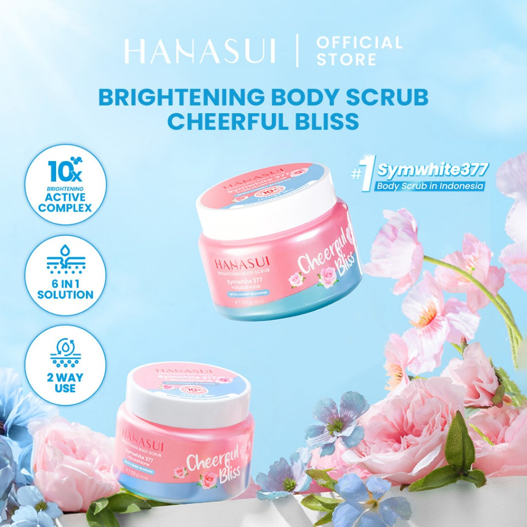 [Scrub] Hanasui Brightening Body Scrub - Mengangkat Sel Kulit Mati Halus Sehat Cerah Symwhite 377 Glutathione Niacinamide Ceramide