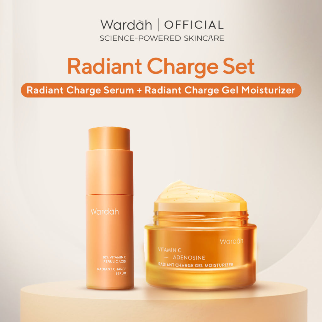 WARDAH 10% Vitamin C + Ferulic Acid Radiant Charge Serum 20 ml - Brightening Serum yang Menghilangkan dan Mencegah Noda Hitam Tak Terlihat untuk Kulit Cerah Lebih Lama - Skincare