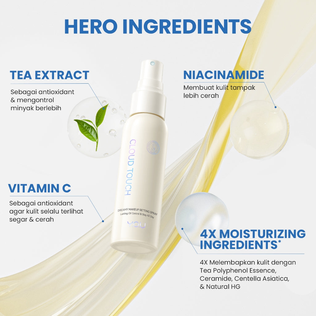 YOU Cloud Touch Dreamy Makeup Setting Spray Makeup + CT Skin Tint Bundle