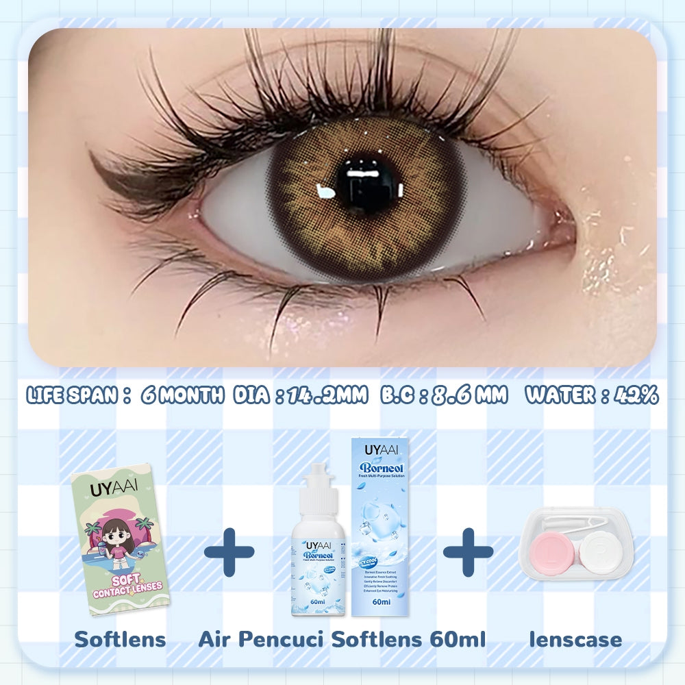 [COD] Colorvista Softlens 3 Item Paket kombinasi (1* Softlens +Air Pencuci Softlens 120ml+lenscase)