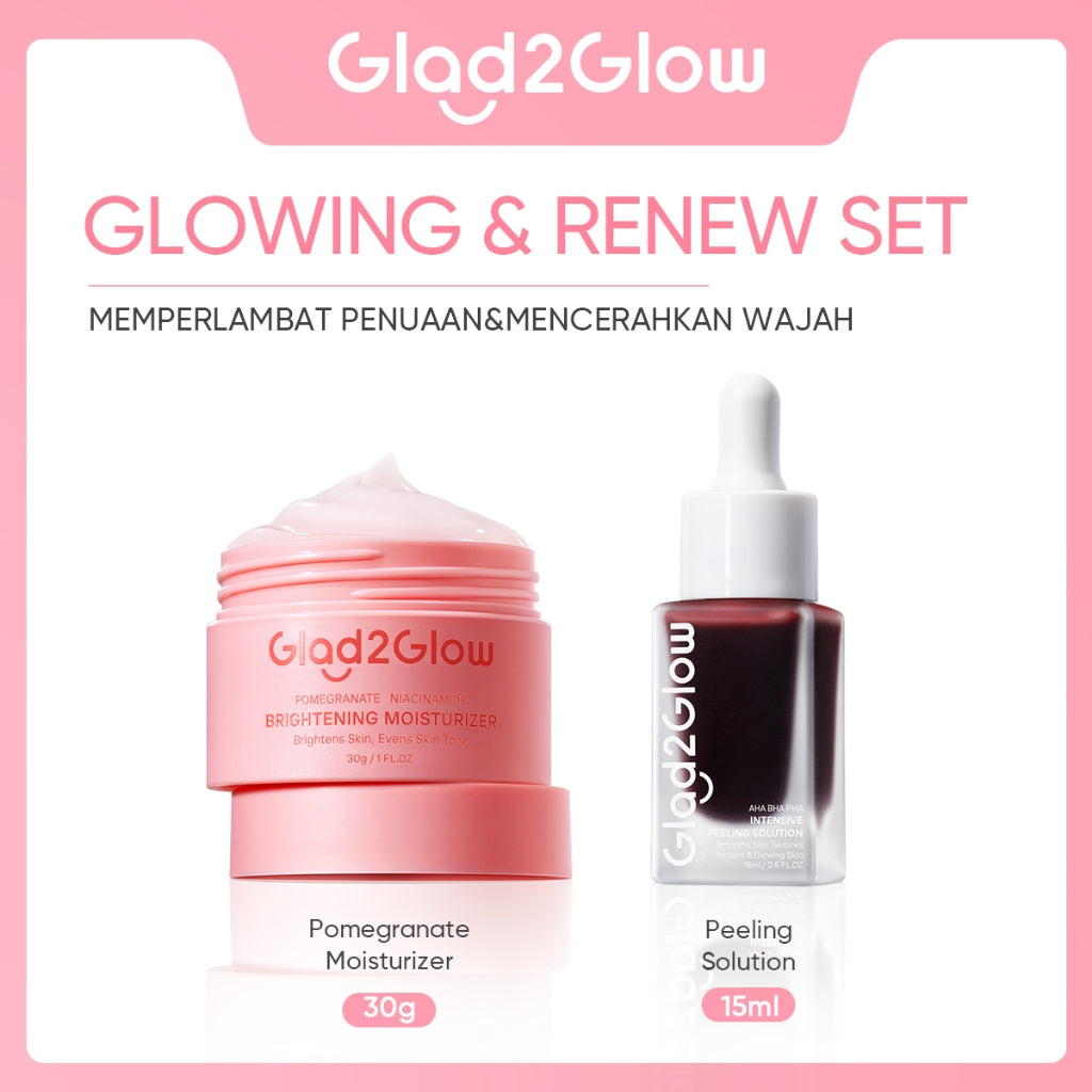 Glad2Glow Peeling Solution Serum Eksfoliasi Wajah 60S Menghaluskan Kulit Anda AHA BHA PHA Intensive serum vitamin c serum wajah white serum wajah glowing dan putih peeling exfoliating serum niacinamide Bahkan warna kulit kulit halus g2glow official store