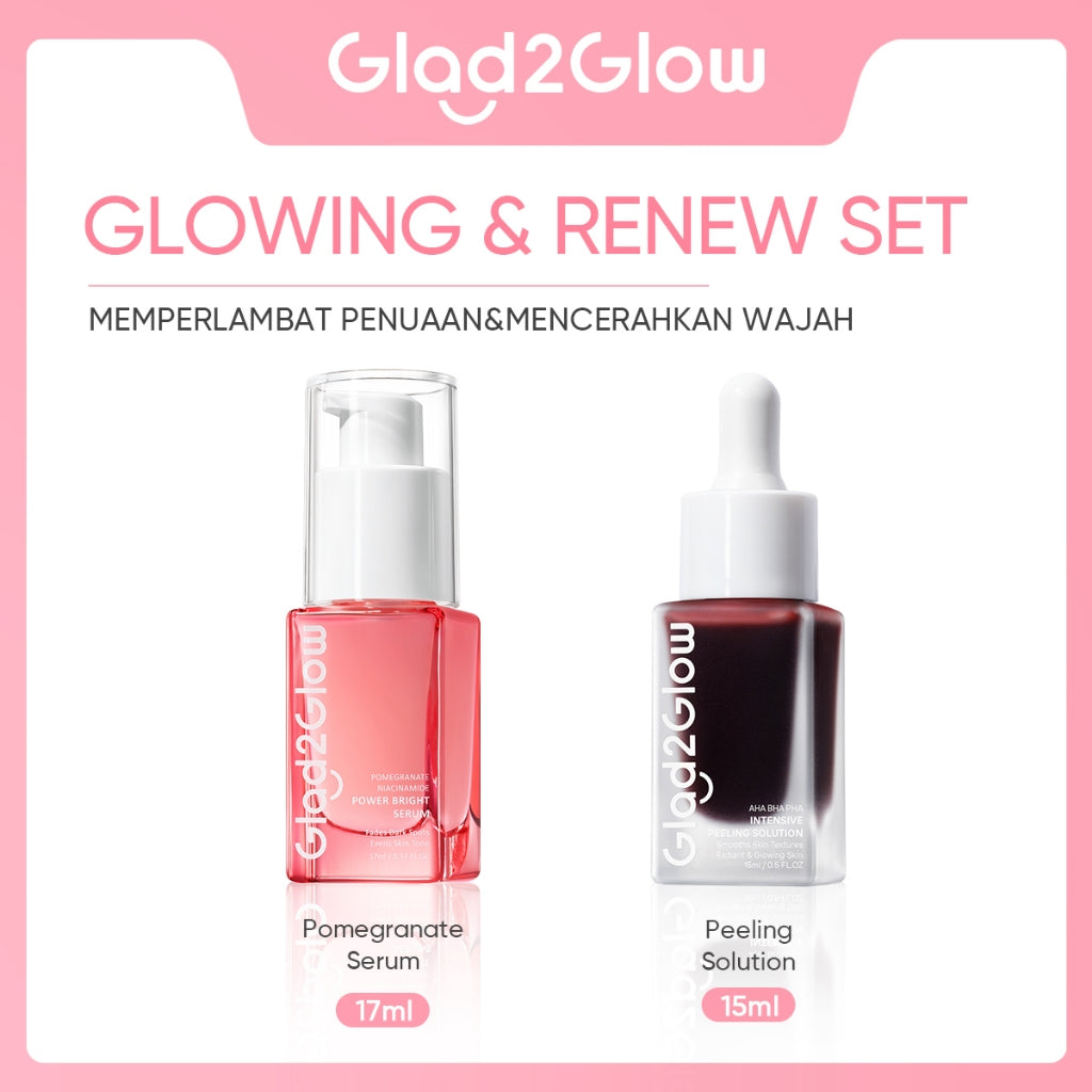 Glad2Glow Peeling Solution Serum Eksfoliasi Wajah 60S Menghaluskan Kulit Anda AHA BHA PHA Intensive serum vitamin c serum wajah white serum wajah glowing dan putih peeling exfoliating serum niacinamide Bahkan warna kulit kulit halus g2glow official store