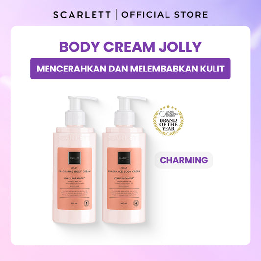 Scarlett Whitening Body Cream Jolly Twin Pack Mencerahkan dan melembabkan kulit