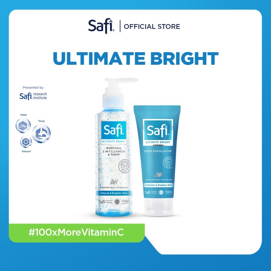 SAFI Ultimate Bright - Double Cleansing Package  (2in1 Cleanser & Exfo)