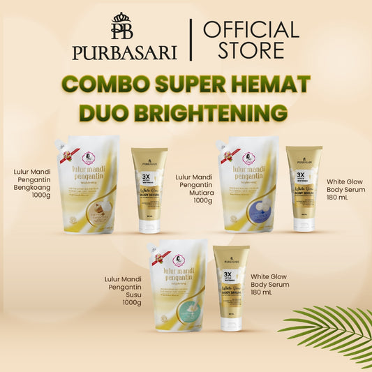 [ISI 2PCS] Purbasari Lulur Pengantin 1kg & Body Serum White Glow 180ml