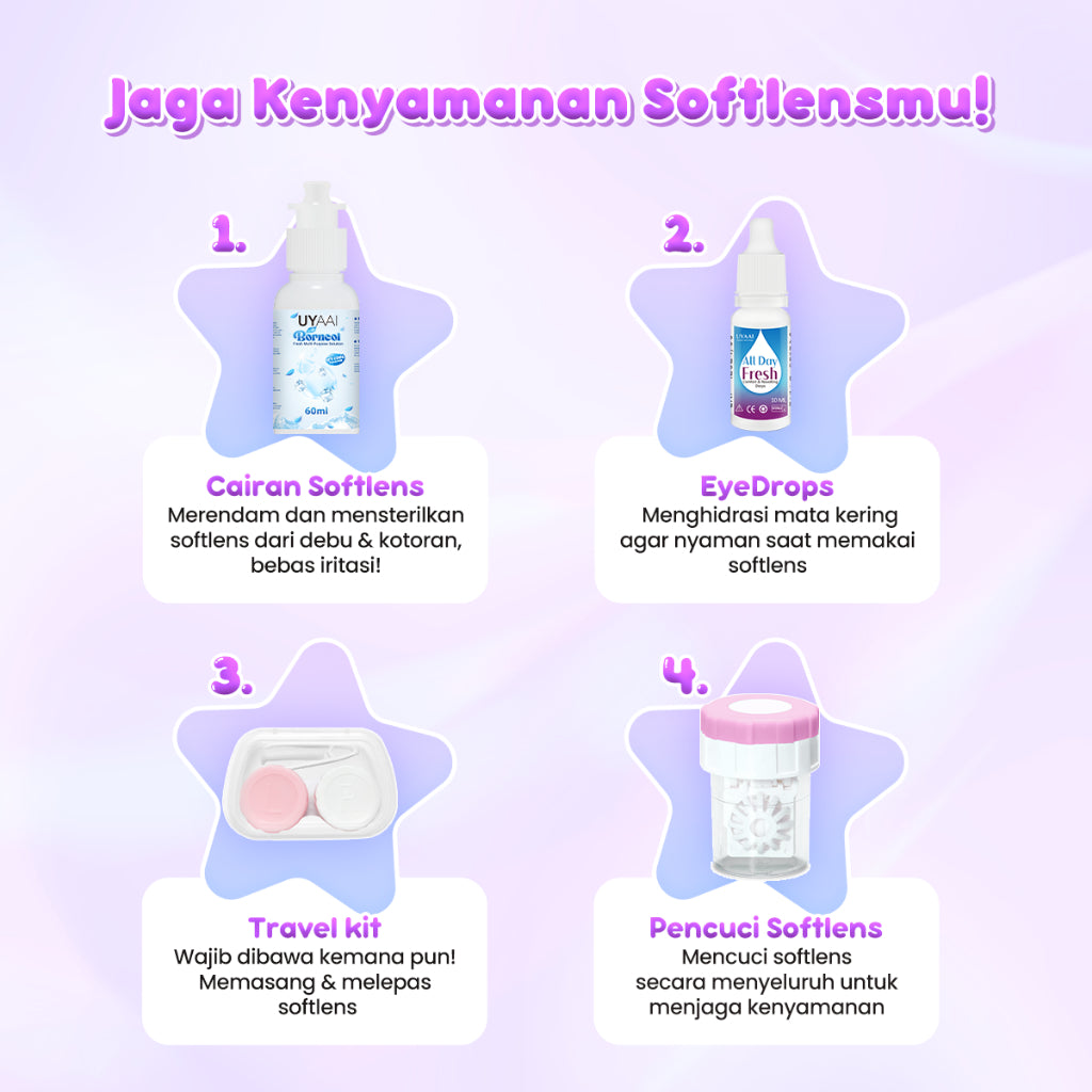 [COD] Colorvista Softlens 3 Item Paket kombinasi (1* Softlens +Air Pencuci Softlens 120ml+lenscase)