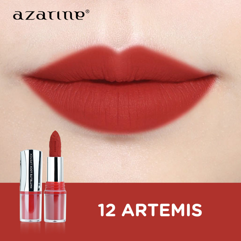 Azarine Shiny Galactic Mattelite Kit [2 PCS] Lipstick Matte with Pigmented Color Lightweight Transferproof Smugeproof Galactic Shine + Lip Gloss Hydrating Plumpy Effect Glittery Look Tahan Lama