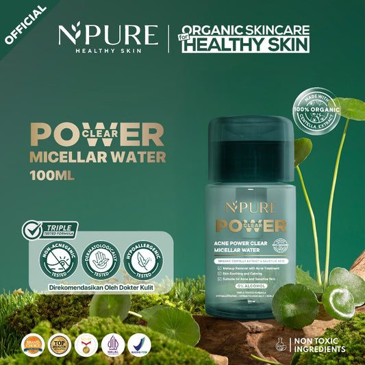 Exclusive Creator - NPURE ACNE POWER CLEAR MICELLAR WATER 100ml / Micellar No Alcohol / SLS Free 100ml