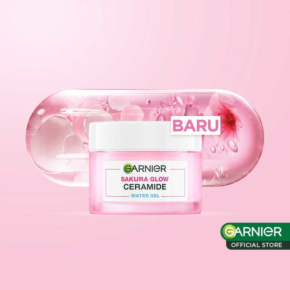GARNIER Sakura Glow Ceramide Barrier Moisturizer Gel 50ml Skincare Water Gel Pelembab Ringan mencerahkan tone up pelembab wajah cream pemutih wajah glowing cepat