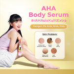SCARLETT Intense Brightening AHA Body Serum 250ml | 5% AHA BHA PHA Mencerahkan Meratakan Warna Kulit Melembutkan Chicken Skin | Solusi untuk Kulit Belang