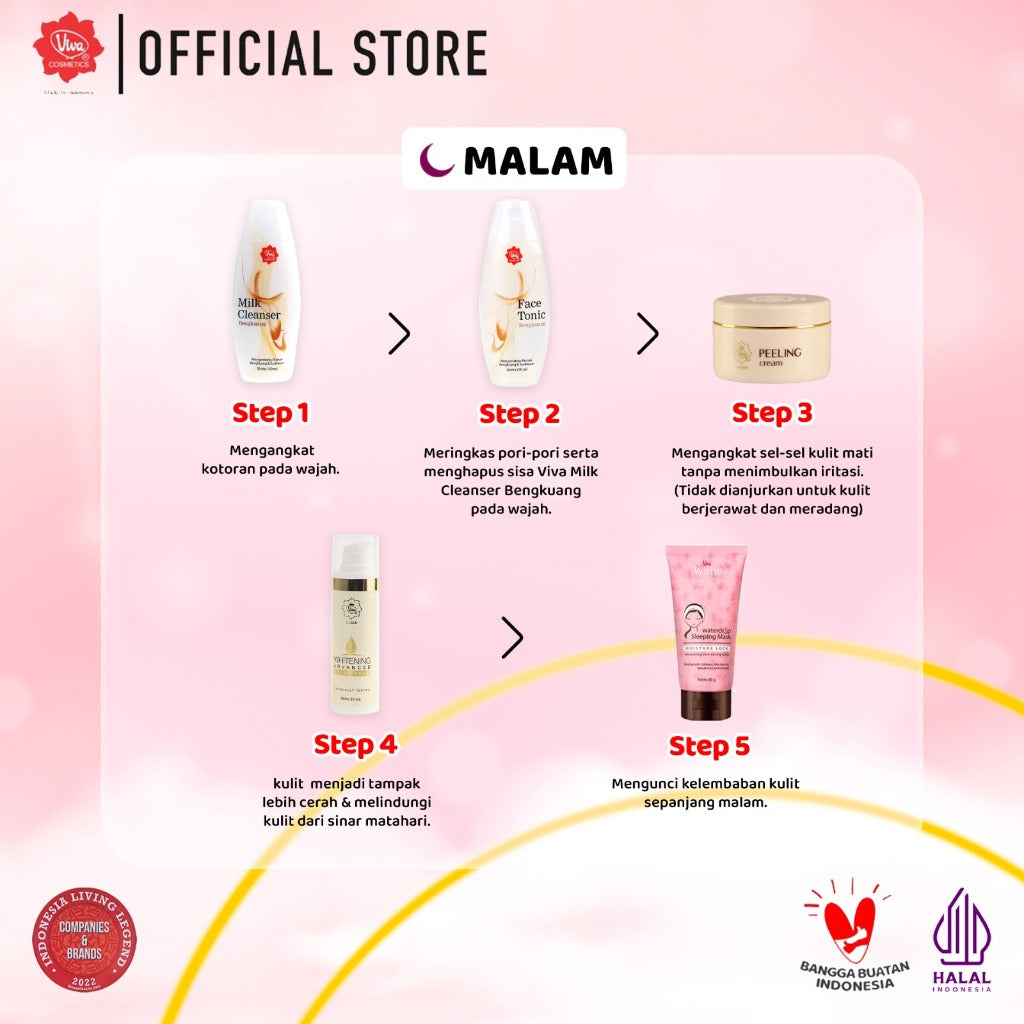 [PROMO] Paket Wajah VIT C ACTIVE Whitening & Glowing with NIACINAMIDE, Collagen, UV Filter, Vit B 3 (isi 6 item)