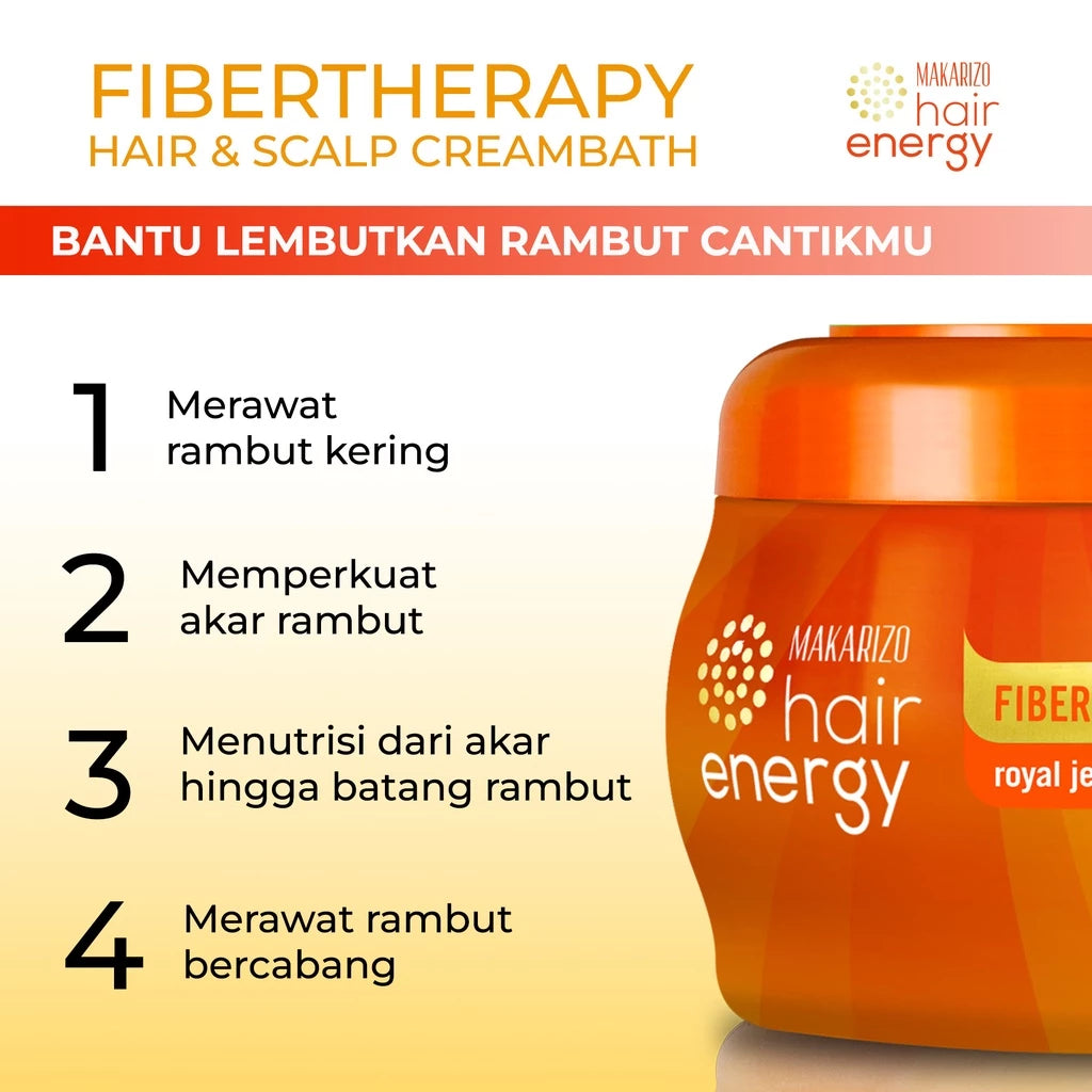 [PROMO] Makarizo Hair Energy Fibertherapy Hair & Scalp Creambath Royal Jelly 500 mL
