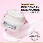 L'Oreal Paris Glycolic Bright Glowing Day Cream SPF 17/30 - 15/50ml (Krim Siang  Pelembab Loreal Glyco Acid AHA Exfoliating Anti Dark Spot Wajah Peeling Muka)