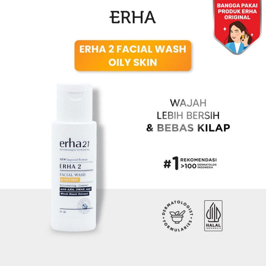 ERHA 2 Facial Wash for Oily Skin 60 ml - Sabun Wajah Kulit Berminyak