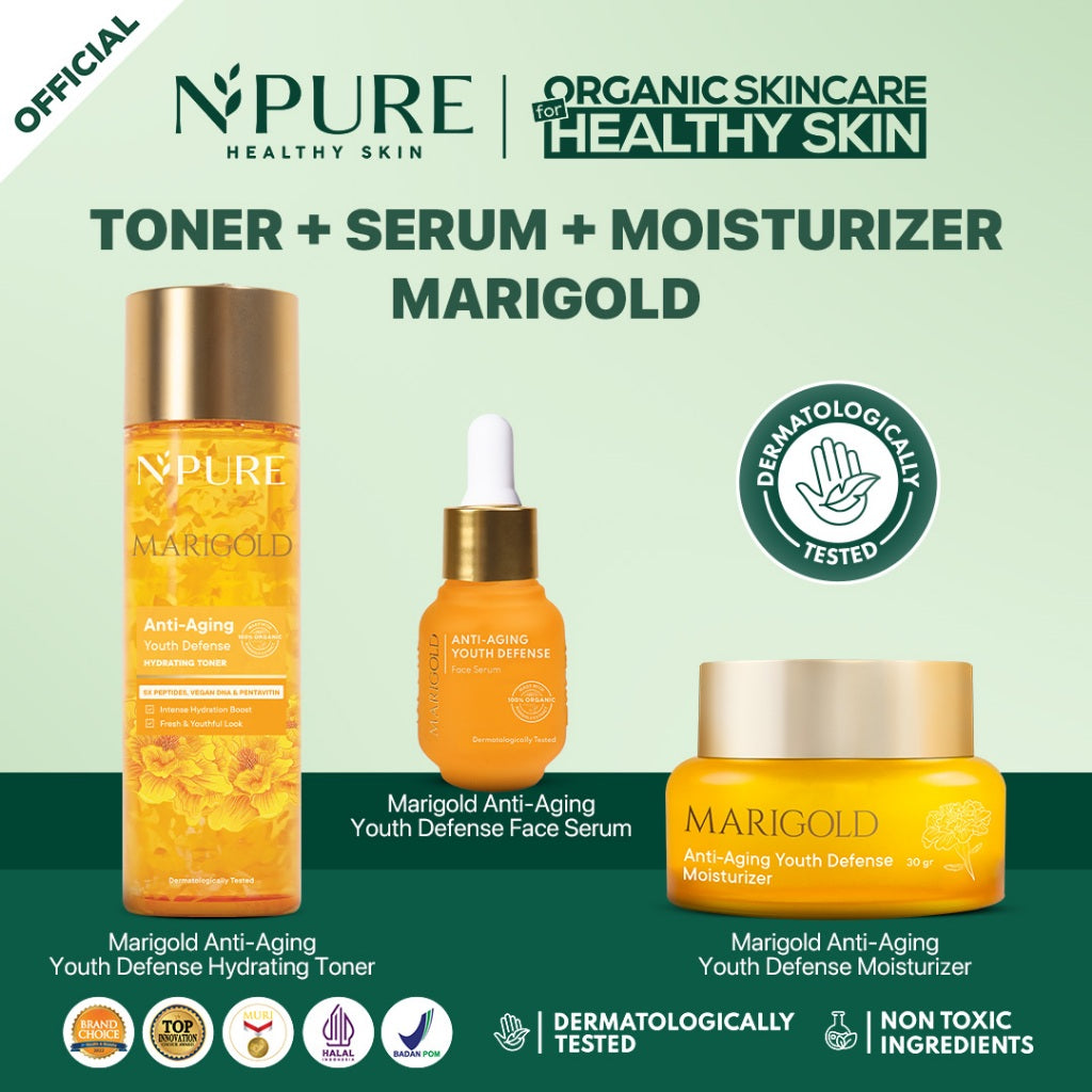 PAKET HEMAT 3PCS - NPURE BUNDLING Toner + Serum + Moisturizer / Cica Acne Care / Licorice Mencerahkan / Marigold Anti-Aging / Noni Skin Barrier - Sensitive skin / Kit Perawatan Kulit