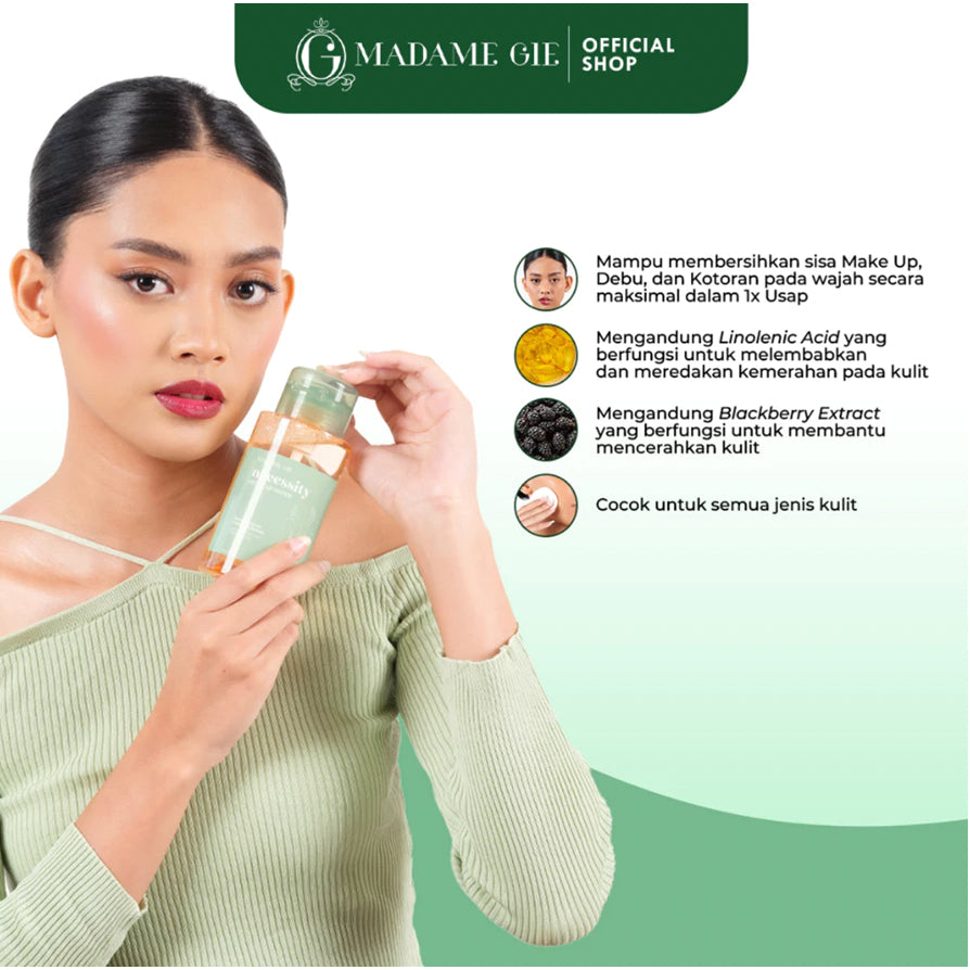 [FLASH SALE] Madame Gie Necessity Micellar Water 01 300ml - Make Up Remover Cleansing Water for All Skin Type
