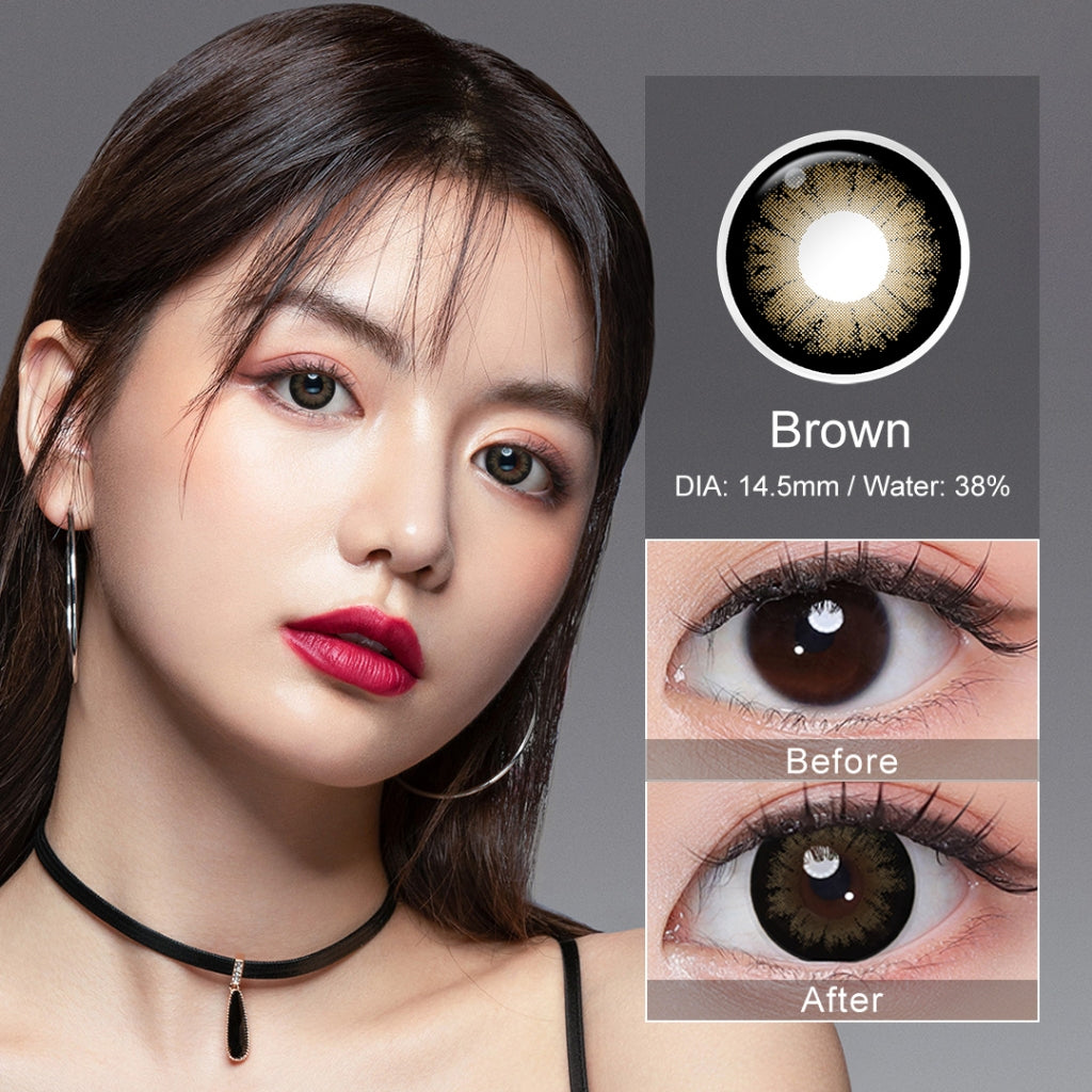 Magister Softlens Big Eyes softlens 14.5mm 16mm Normal Doll Eyes softlens Lensa kontak warna diameter softlens Brown /Black normal mata besar softlens 6bulan