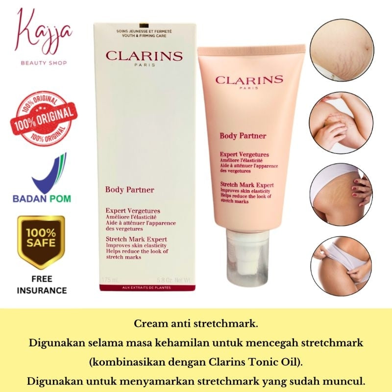 Clarins Body Partner 175ml / Clarins Stretchmark Expert / Penghilang Stretchmark / Clarins Untuk Ibu Hamil