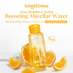 GLAD2GLOW YUJA VITAMIN C GLOW BOOSTING MICELLAR WATER-300ml Pembersih Wajah Make Up Remover Cleansing Water Mencerahkan Dark Spot Membersihkan makeup waterproof dan kotoran Memberikan rasa lembab dan mencerahkan kulit kusam