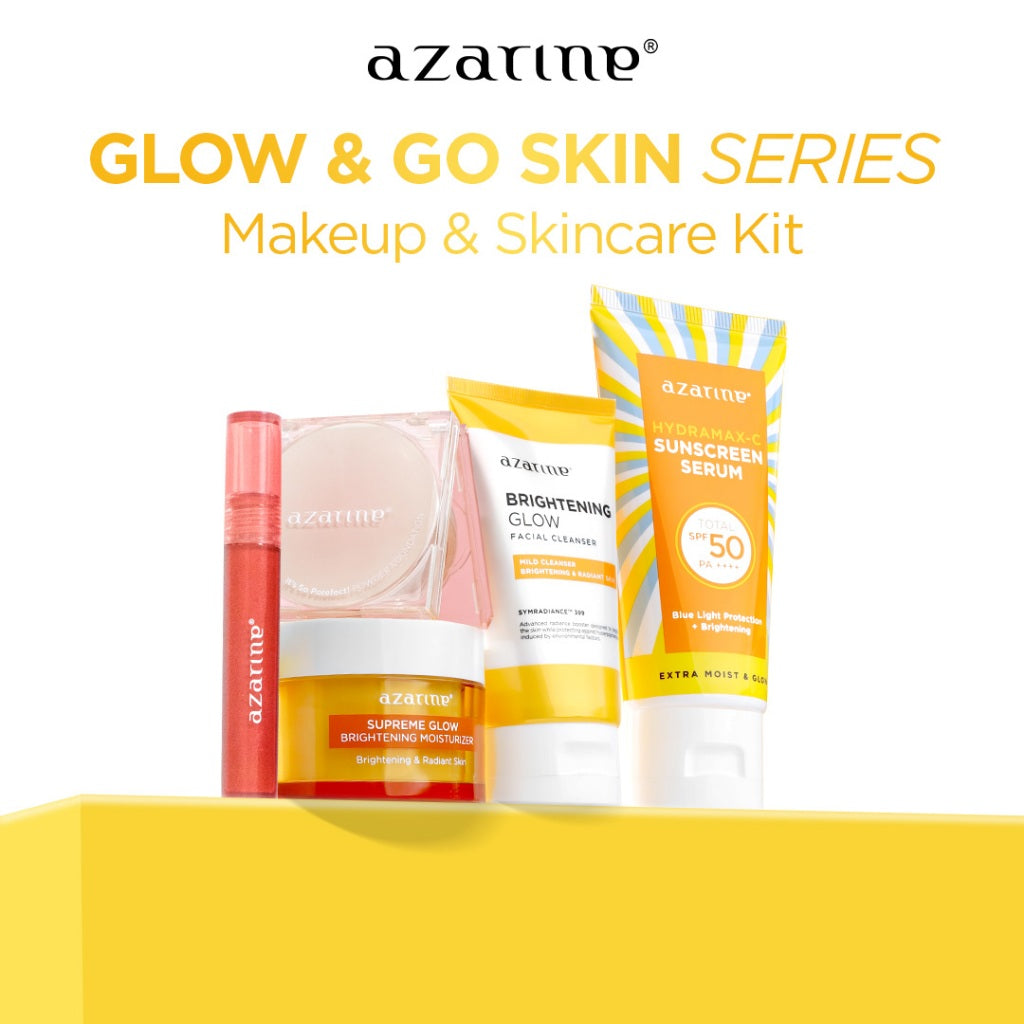 Azarine Go & Glow Skin Series [5 pcs] Paket Make Up dan Skincare Untuk Semua Jenis Kulit BEST SELLER