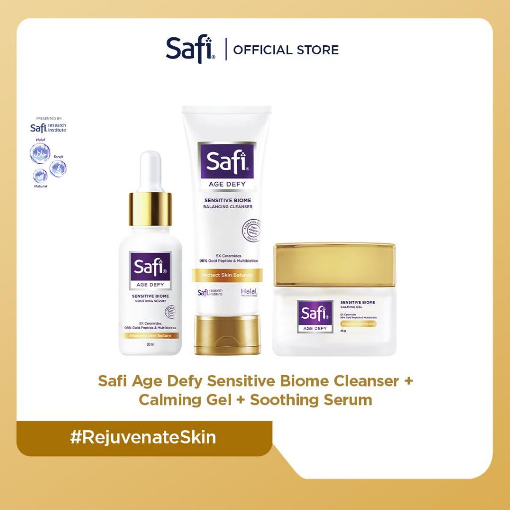 Safi Age Defy Sensitive Biome Cleanser + Calming Gel +  Soothing Serum