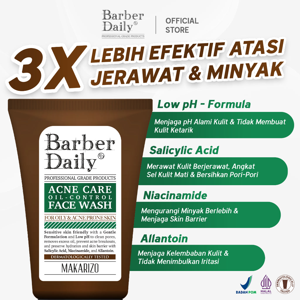 Dual Pack Ultimate Clenser Barber Daily Acne Care & Oil Control Face Wash 100mL x 2