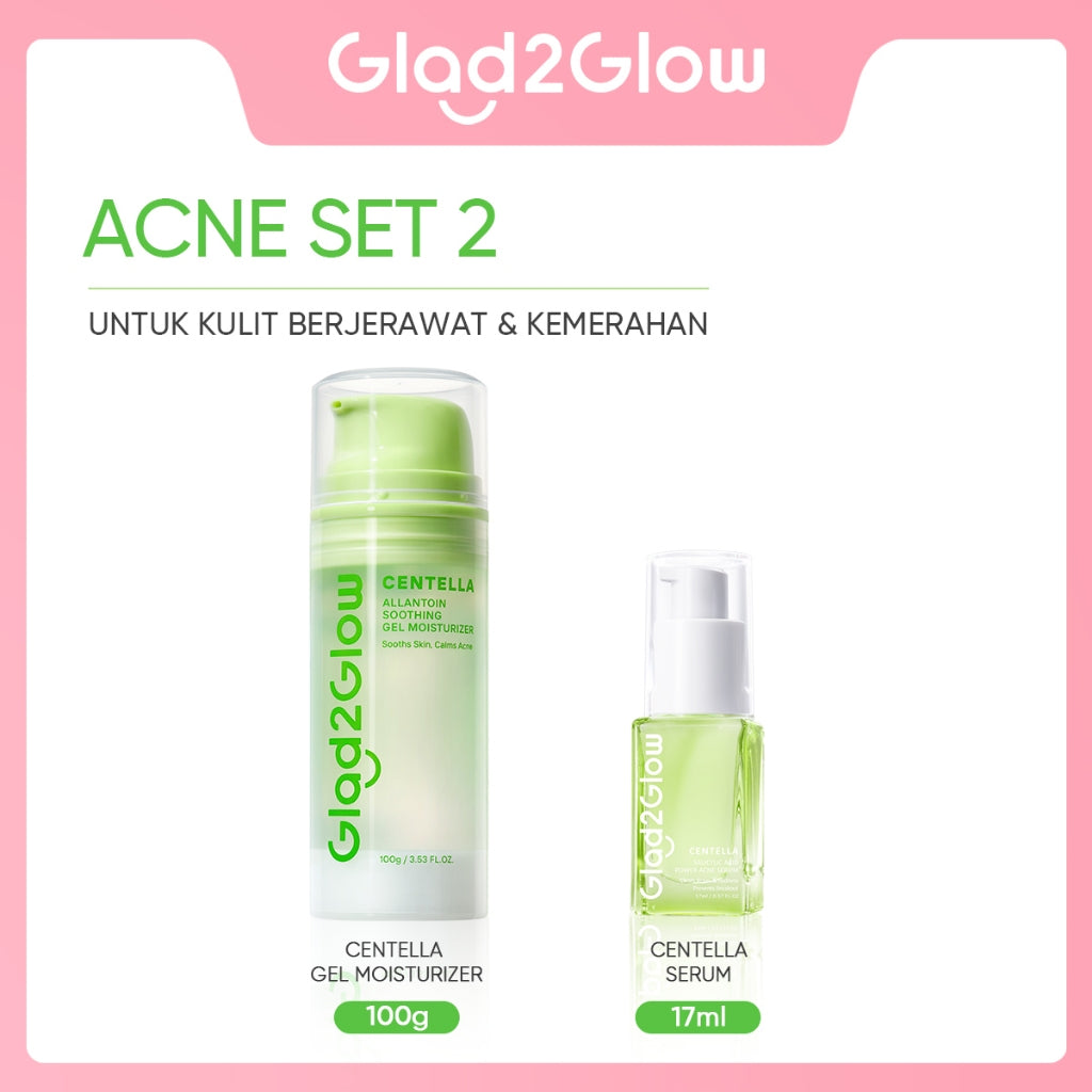 Glad2Glow Centella Water Gel Soothing Moisturizer Madeca Cream Berjerawat Acne Cica Pelembab Wajah 100g  Menenangkan kulit Mengurangi kemerahan Mengontrol minyak Mengobati kulit berjerawat Menjaga g2glow official store
