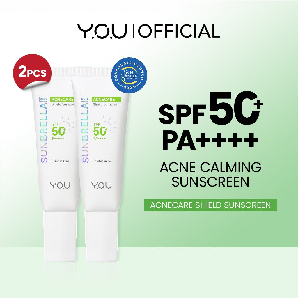 YOU Sunbrella Pro Acnecare Shield Sunscreen SPF 50+ PA++++ Acne Sunscreen Skincare  Collection Sunscreen Acne Prone Skin Melindungi dari Jerawat dan Sinar UV