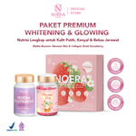 Noera Paket Premium Whitening & Glowing | Collagen Drink, Glow Me Skin, Glutha Booster | Improved Formula