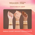 WARDAH Colorfit Highlight Contour Palette - 3 in 1 Highlighter, Contour, Concealer yang Pigmented, Blendable, Mudah Digunakan - Tahan Lama Hingga 10 Jam - Makeup
