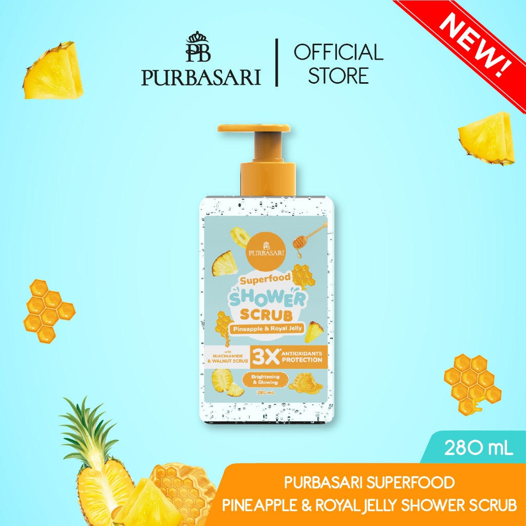 [3pcs] Purbasari Superfood Shower Scrub Series / Sabun Mandi