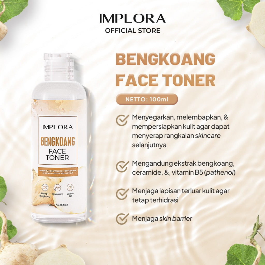 Implora Bengkoang Cleanser Series | Micellar water bengkuang pembersih wajah | Mencerahkan dan Melembapkan Kulit