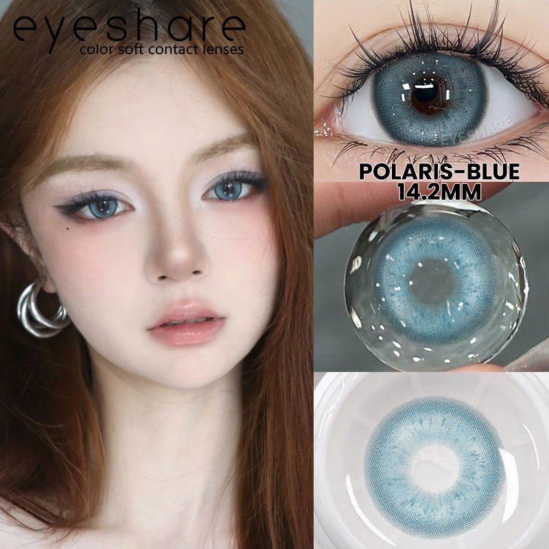 Eyeshare Gray Lensa Kontak 1Pasang 14.5mm Soflen Soflens Big eye Contact lens