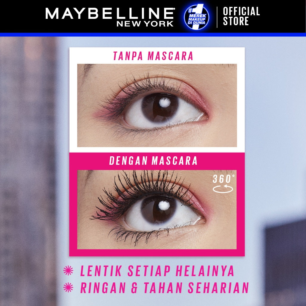 MAYBELLINE OFFICIAL Firework Waterproof Mascara 6ml - Bulu Mata Mekar Tahan 24 Jam Dramatis Maskara Eye Make up Black Tanpa Gumpal Panjang no clump volume lash lift bulu mata palsu
